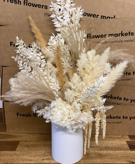 Elegant Dried Flowers + Vase